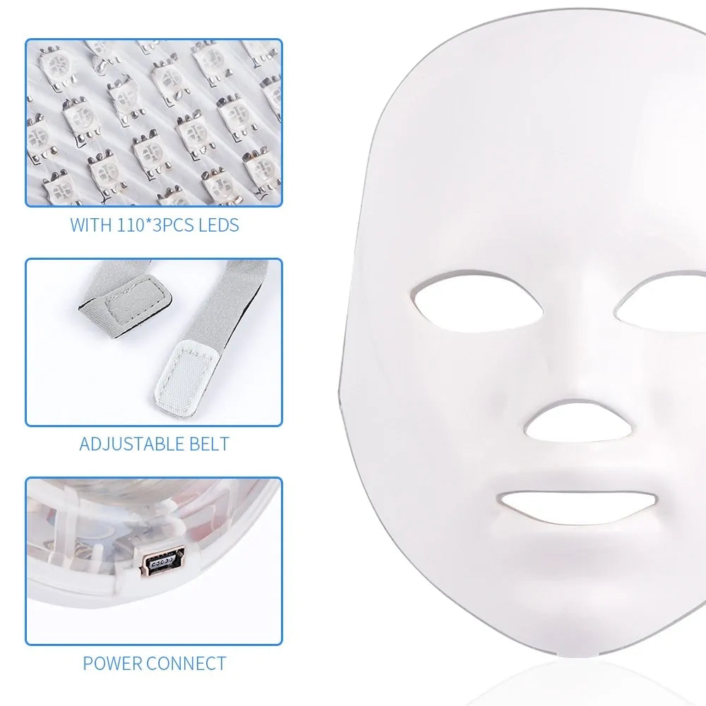 7 Colors LED Photon Therapy Facial Mask - Olivell