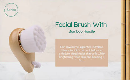 Facial Brush with Bamboo Handle - Olivell